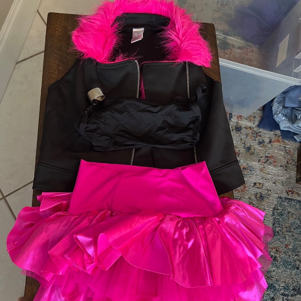 Weissman Balera Hot Pink & Black Jazz Costume Med Child MC